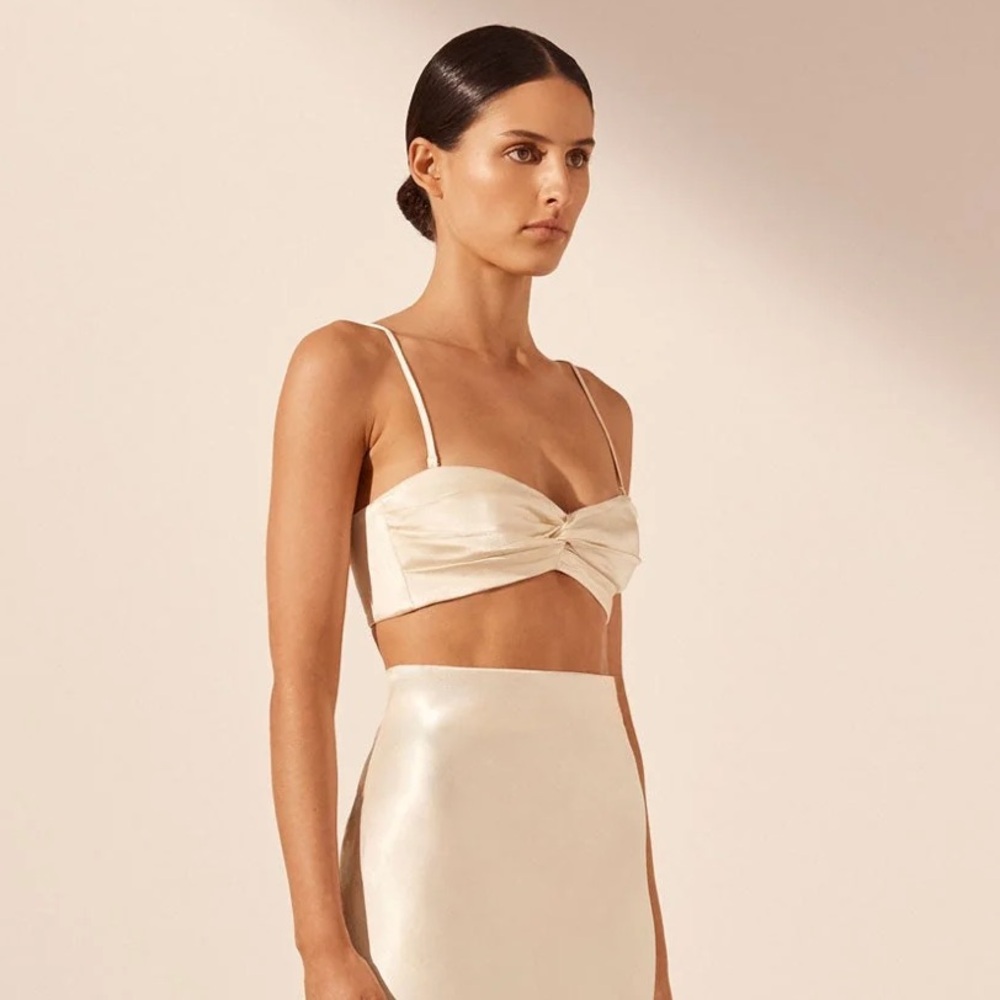 La Lune Twist Front Bra Top - Cream - Shona Joy